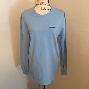 Patagonia Blue Long Sleeve Graphic Worn Wear Shirt Casual Gorpcore Outdoor